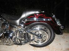 night left rear fender popping flames