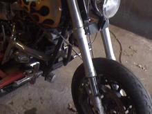 gixxer front end with headlight mount and clip on
