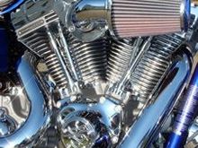 Ah, the Screamin' Eagle 110 engine with the High Flow Intake.  Looks great, runs better!