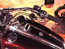 skull collection, round short stem mirrors, grips, chrome switch housing