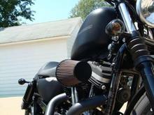 6 new pics.
New mirrors, speedo relocated, fishboy clamp, big air breather, Low Profile Air shocks