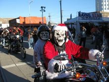 Taking my youngest son to his first rally, the best part was..it's Halloween. We rode though the parade rout.