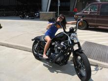 My woman on the Nightster at the dealership