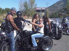 Wife trying a bike in Lebanon