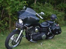 Radio caddy faring on a streetbob