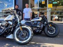 My 48 and my new Sportster S at dealer on pickup....
