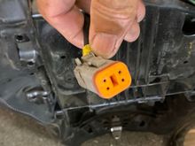 Plug on heated CVO seat.