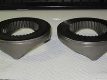 Sliding cam on the right has the groove. Sliding cam on the left, does not have the groove.