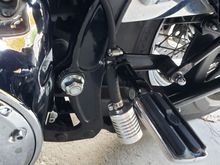 Catch can location for now.  Didn't want to get close to the exhaust so I ran it over to the LH passenger peg.