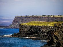 The end of the road at Kalae, Hawai`i (The Big Island). The southernmost point in the United States.