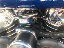 CHROME ENGINE MOUNT, HARD TO SEE SUNNY