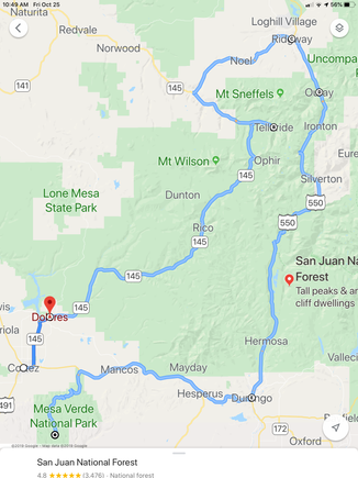 San Juan Scenic Byway Dolores River/ Telluride/ Ouray/ Million$ Hwy/ Durango/ Mesa Verde Cliff Dwellings