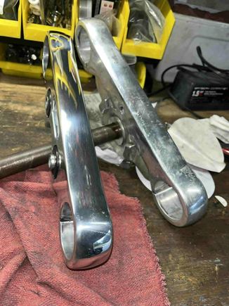 Upper polished, lower is not