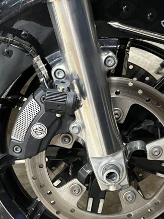 Caliper bolt mounted