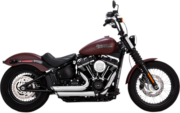Chrome Shortshots Staggered for 2018+ M8 Softail models.
