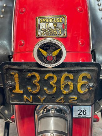 I scored an actual '42 NYS plate.  the little Syracuse one is my first city of Syracuse pedal bike license plate from the early '70's.