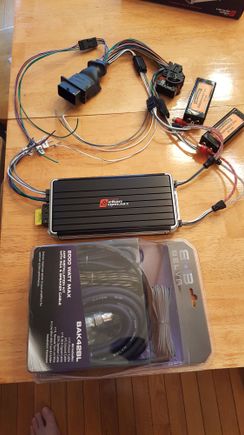 Just need to solder the speaker outs and buy 4 male to male rca plugs.