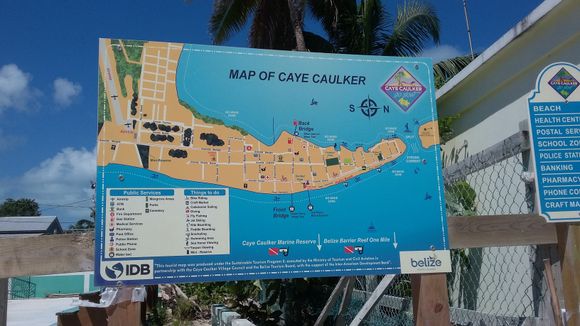 Map of Caye Caulker after exiting the water taxi ride.