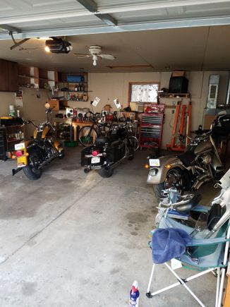 '08 Heritage
'12 Road king
'09 Fatboy
I had a super glide as well but sold it to blow the money on the other 3. 
These stupid things are more addictive than hot rods. 
