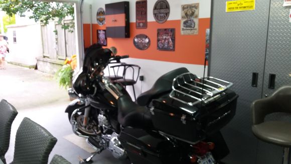 All tucked and and on the tender in the heated man cave.