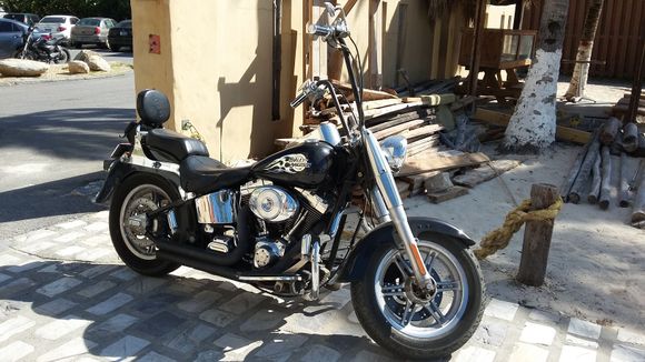 Along the boardwalk we came across this Harley. It is only the second one we have seen on the island since we arrived.