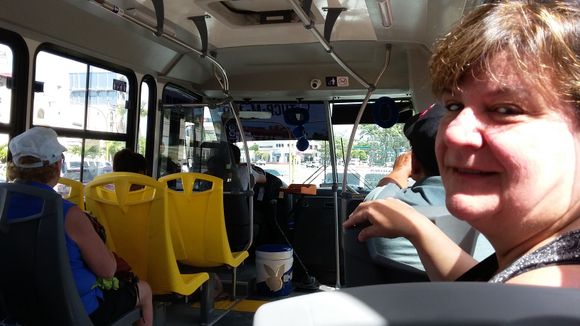 Taking the public transit to the marina area yesterday.