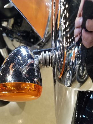For the front turn signal relocation.. check this out , i found this set up on a used fatboy today at the dealer. How did he install them this way? 