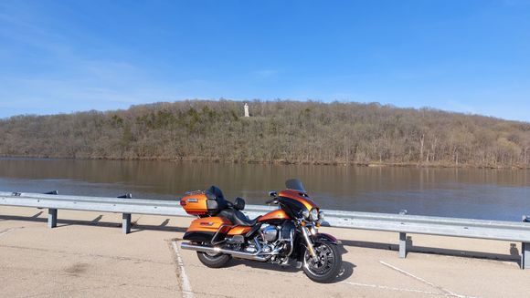 The trees are budding along the Rock River. 