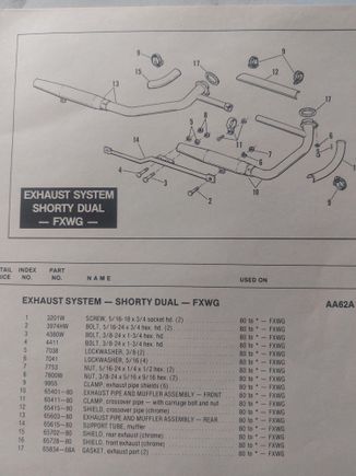Here is the page covering the exhaust ,items 10 & 13 arethe head pipes with mufflers . . . 