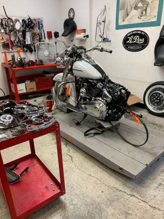 Removed back half to send swing arm for chrome.