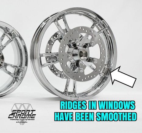 Up close shot of a chrome Enforcer wheel by Sport Chrome