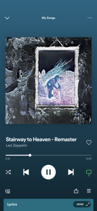 Phone playing Spotify 