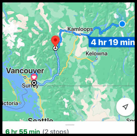 It should be about another eight hour ride tomorrow, plus the stops… I am going to run Highway 1 all the way to Hope, that takes me through Boston Bar, and keeps me off the freeway… I have not been south on the Fraser Canyon in a very long time, so I am looking forward to some “new” old road…