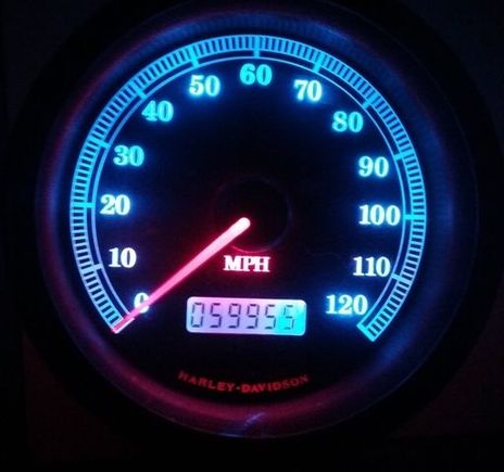 This is on my 2003 UG. 
I put 3 red LEDs under the needle base on both indicators...probably would have been better with just 2