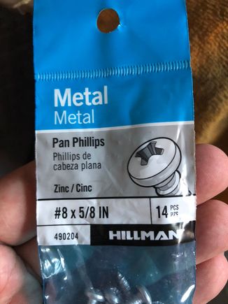 I am using #8 screws. The same size that came with the spacer. 