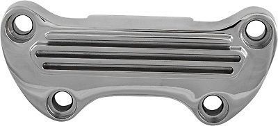 HardDrive Chrome Finned Handlebar Top Clamp w/ Skirt Harley Softail Sportster