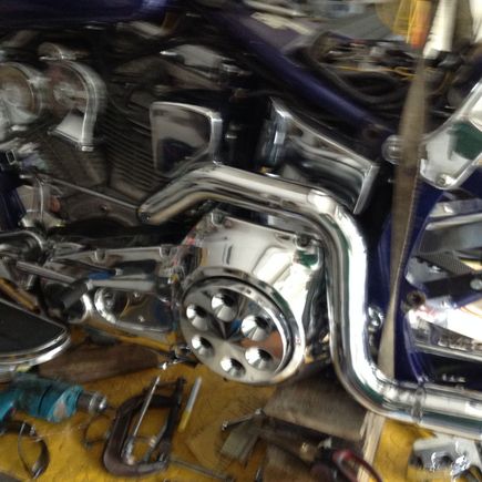 Left side had to be tweaked a little for coil cover clearance.98HRFatBoy that is a Kuryakyn derby cover-part discontinued.