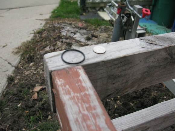 this o ring was bought at a tru value or i could have been an ace hardware store. i don't know the size but just take the dip stick into the store and fit it. it's a very thin o ring. i would say it's been working fine for 4 or 5 years now.