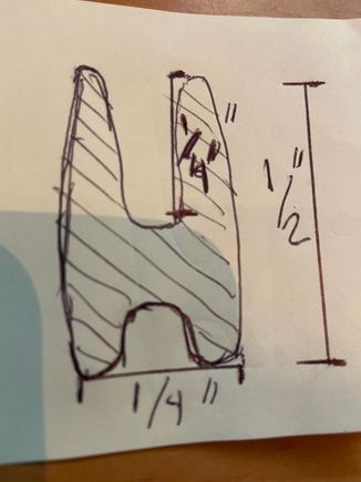 Rough Cross Section Dimensions p/n 76119-95
