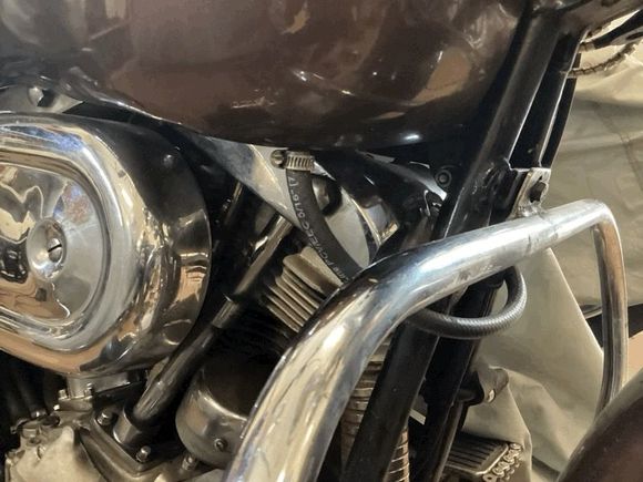 A little late to the party but ‘67FLH. Fuel line in front of down tubes. 