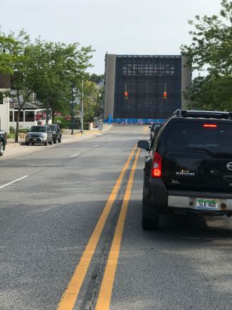 Stopped by the draw bridge in Charleviox,mi. On the return trip.