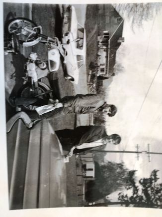 Myself and a old running mate Brian. We were tight when we were kids. I had a lot of fun on that Honda CL90