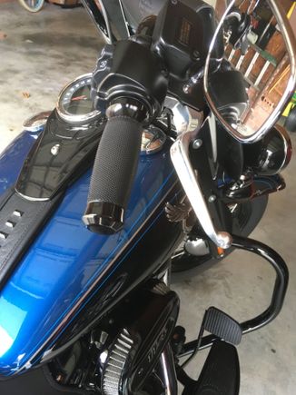 Get a Grip Hand Grips thicker in the middle and have great connection with your hands to gloves.
