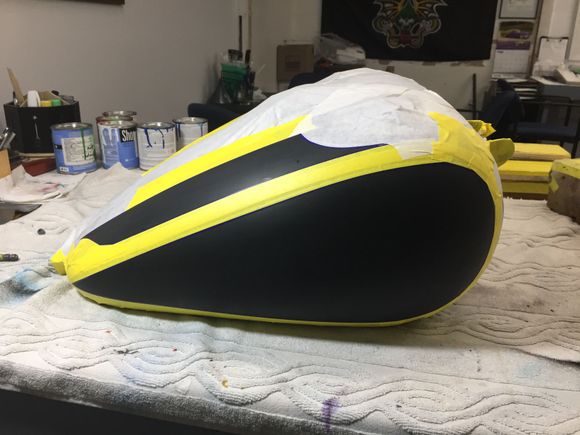 tank prepped for base coats
