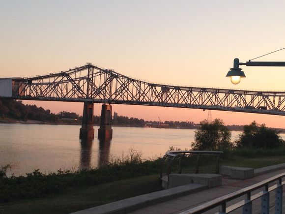 Bridge crossing Mississippi River in Natchez