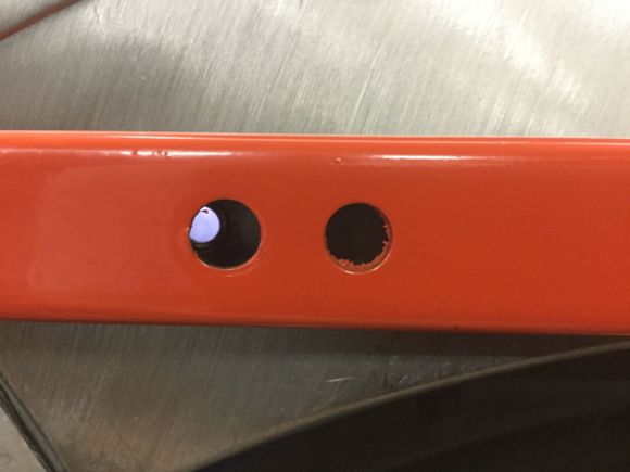 You can see it's off. Nut is welded on inside, so drilling fender is not an option...at least without grinding nut off.