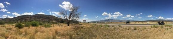 IDK if you'll see the panoramic, but this is I-15, just north of exit 42. The tree provided shade for two hours, while waiting for roadside.