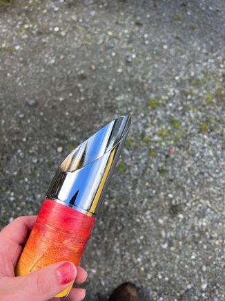 Freshly stripped tip, didn’t hurt the chrome, re-shot the red after this.