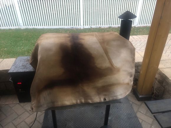 Topped off on top of the Traeger blanket with a welder's blanket for added heat retention.