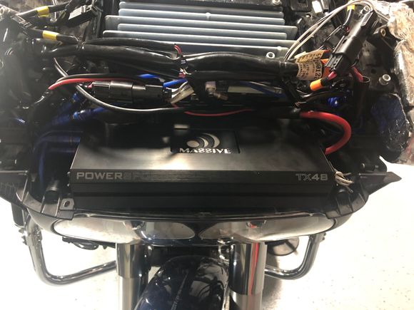 b52 installed under radio, massive installed on top of headlight